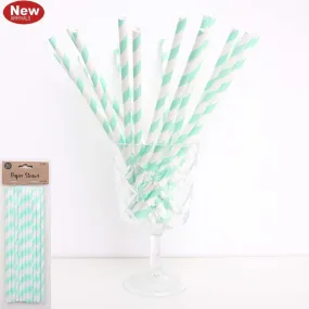 20 Pack Neon Mint Paper Straws