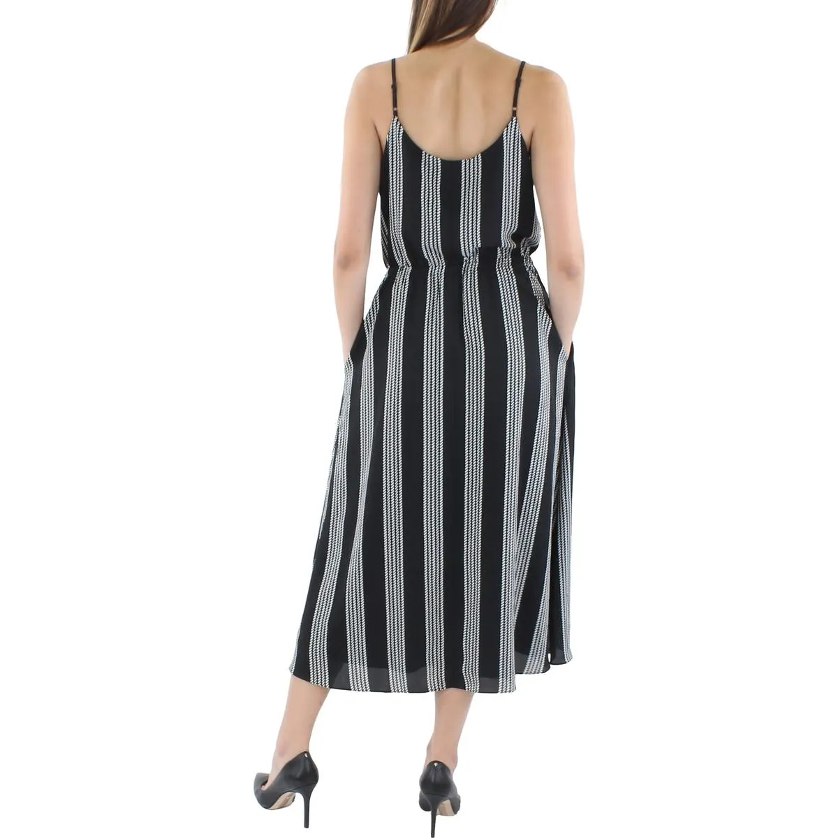 Anne Klein Womens Printed Midi Fit & Flare Dress
