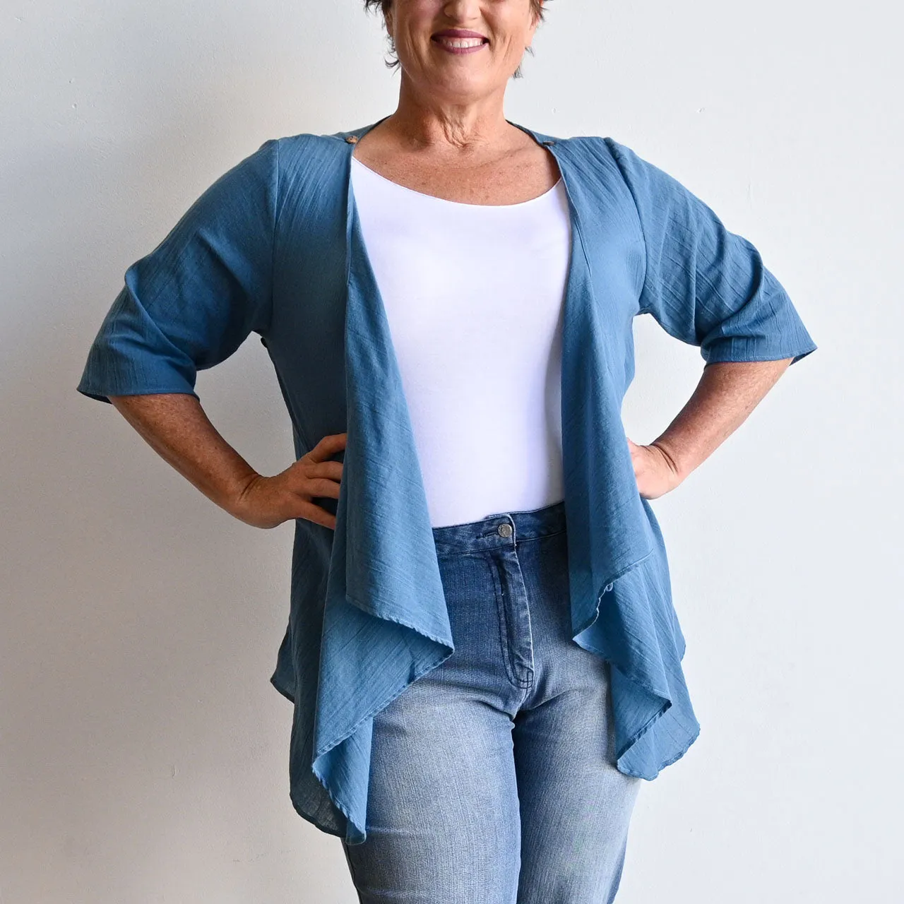 Any-Which-Way Cotton Cardigan Top