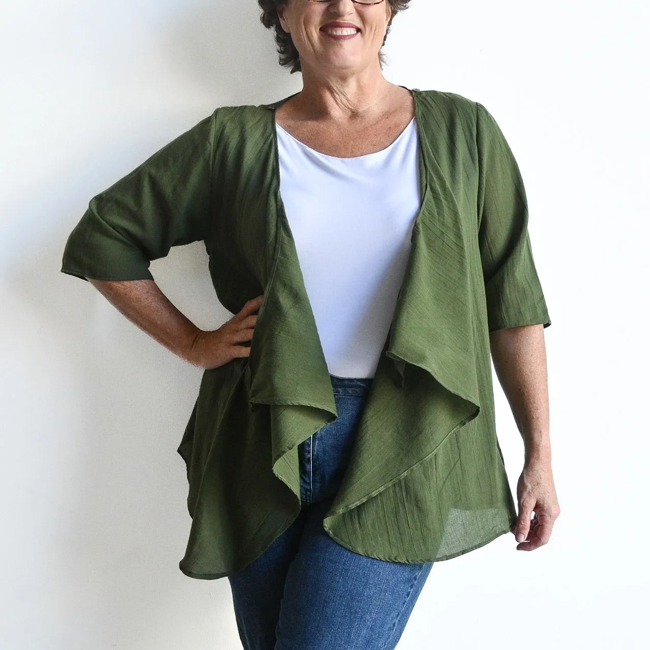 Any-Which-Way Cotton Cardigan Top