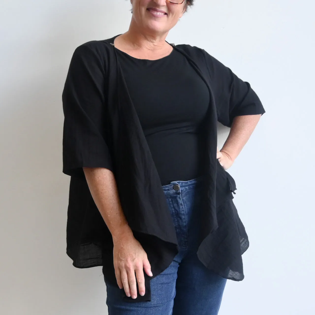 Any-Which-Way Cotton Cardigan Top
