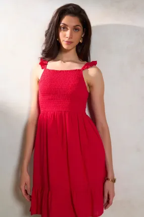 Azmin|Smocked Fit & Flare Dress