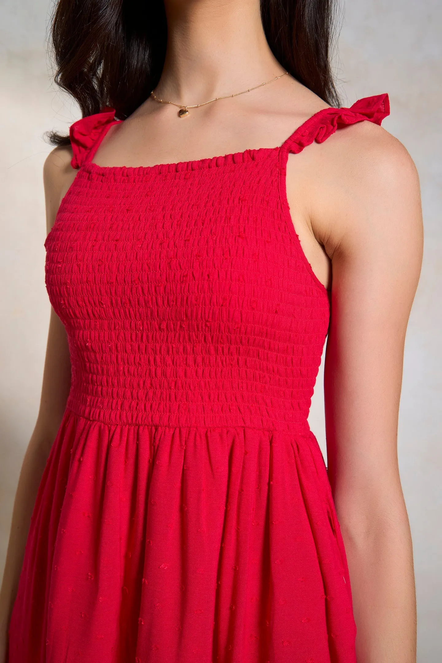 Azmin|Smocked Fit & Flare Dress