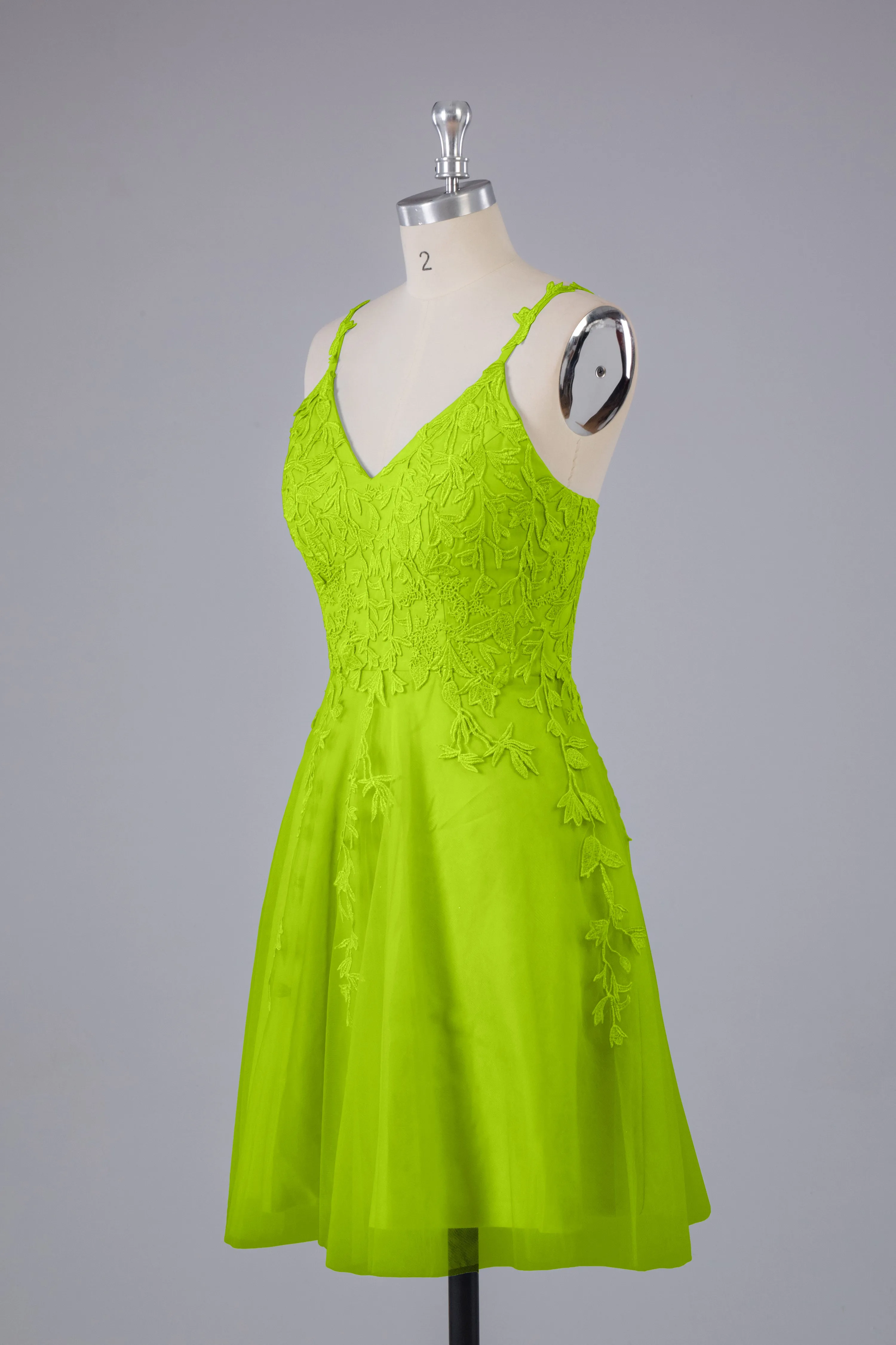 Beautiful Spaghetti Straps V Neck Bridesmaid Dresses