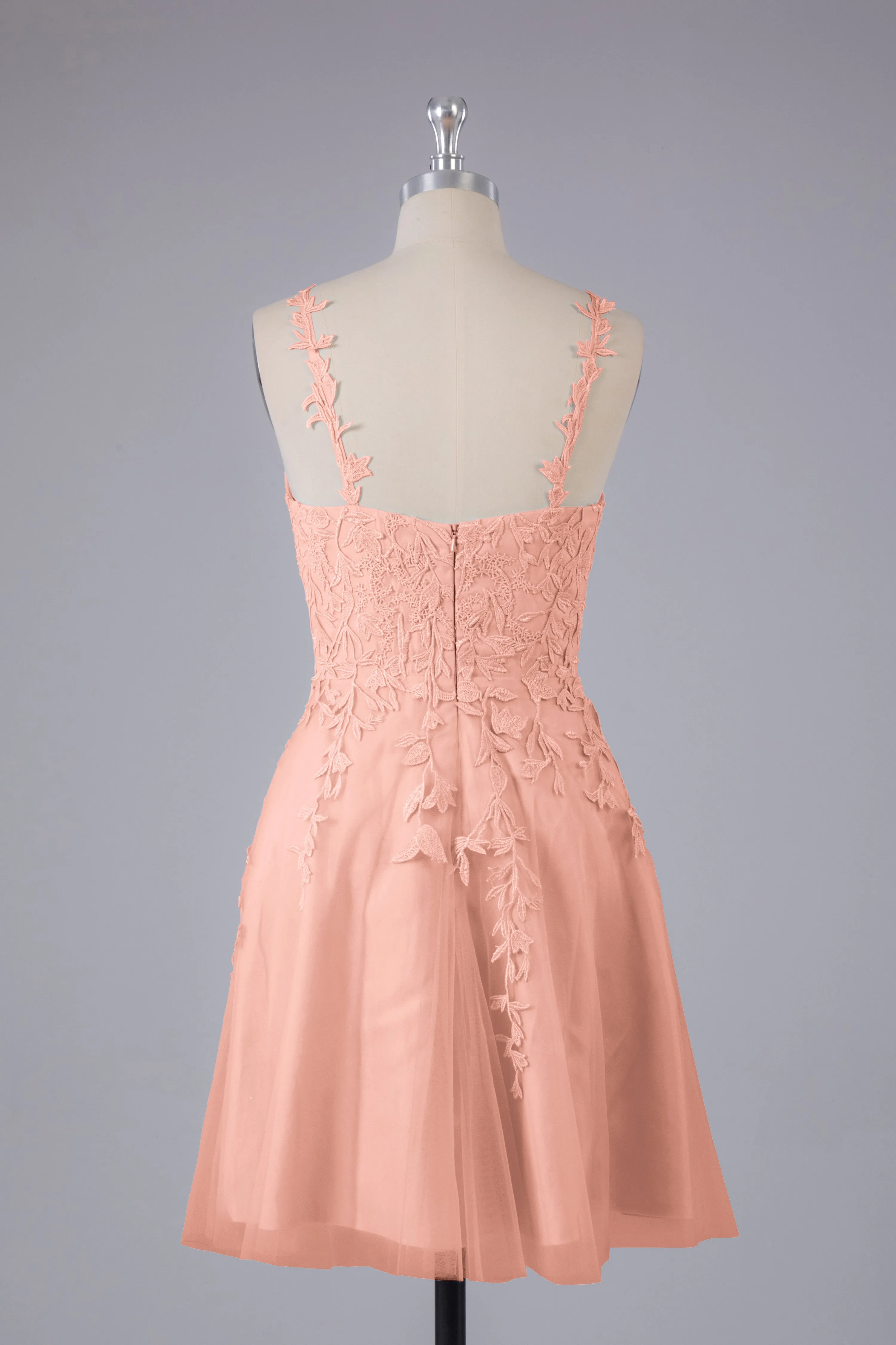 Beautiful Spaghetti Straps V Neck Bridesmaid Dresses