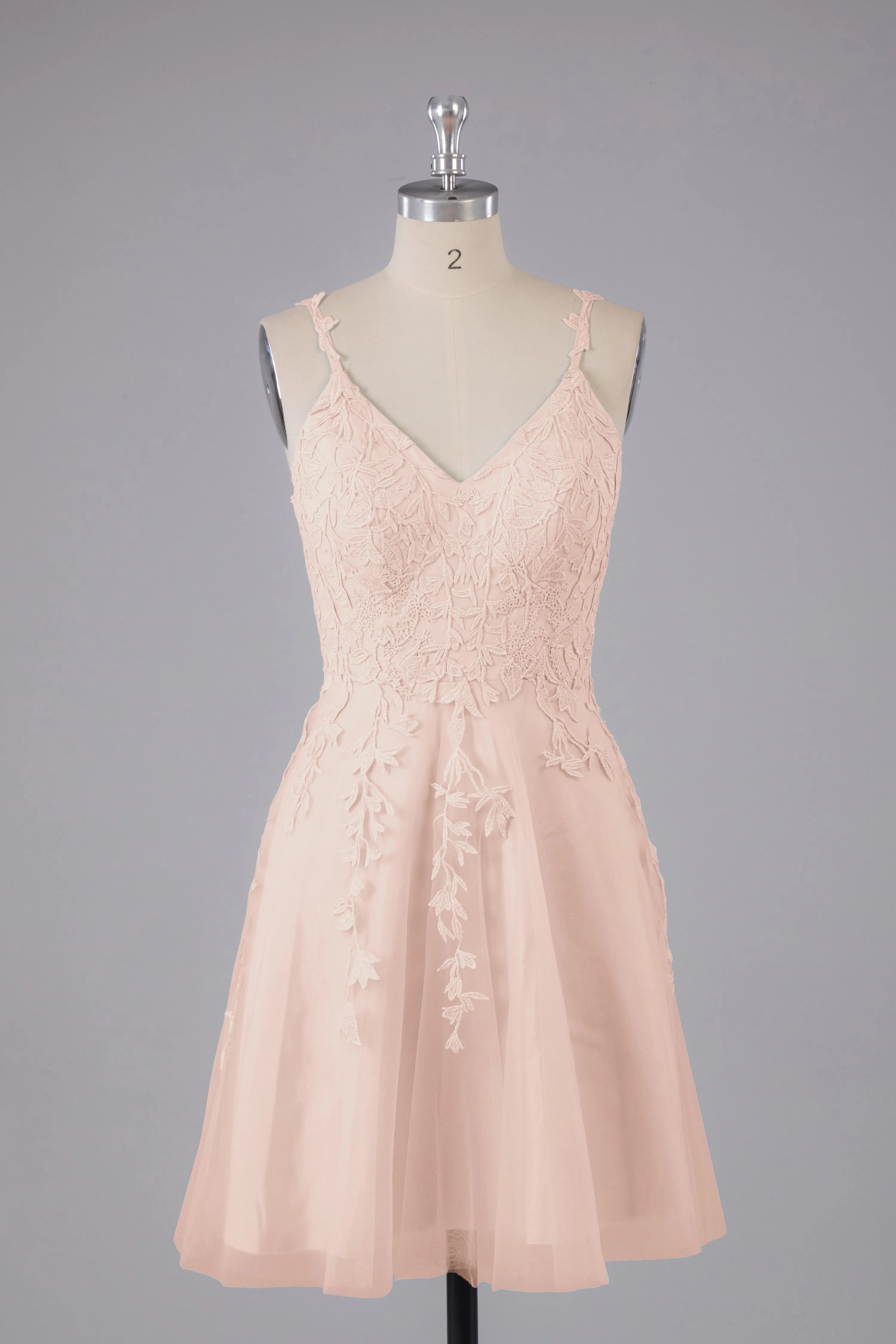 Beautiful Spaghetti Straps V Neck Bridesmaid Dresses