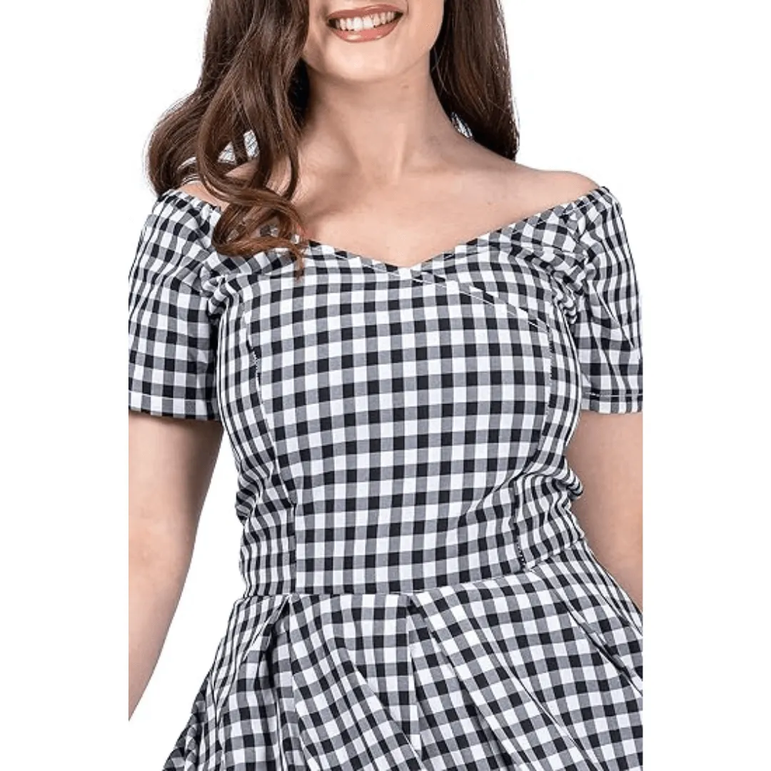 Black & White Plaid 50's Dress [IN STOCK]