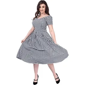 Black & White Plaid 50's Dress [IN STOCK]