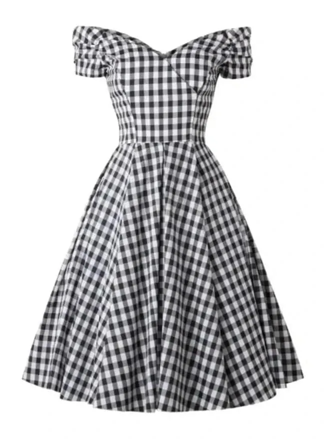 Black & White Plaid 50's Dress [IN STOCK]