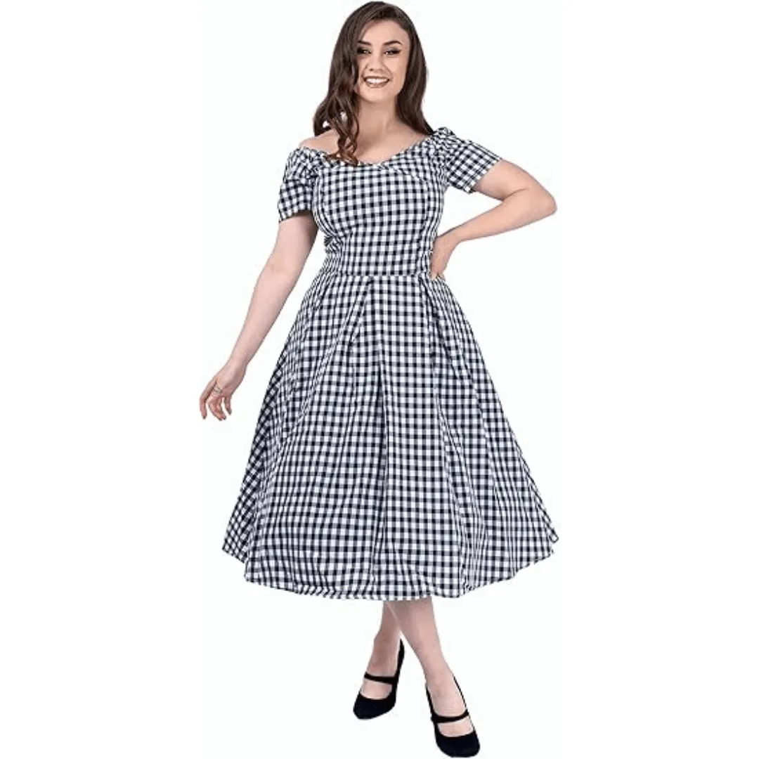 Black & White Plaid 50's Dress [IN STOCK]