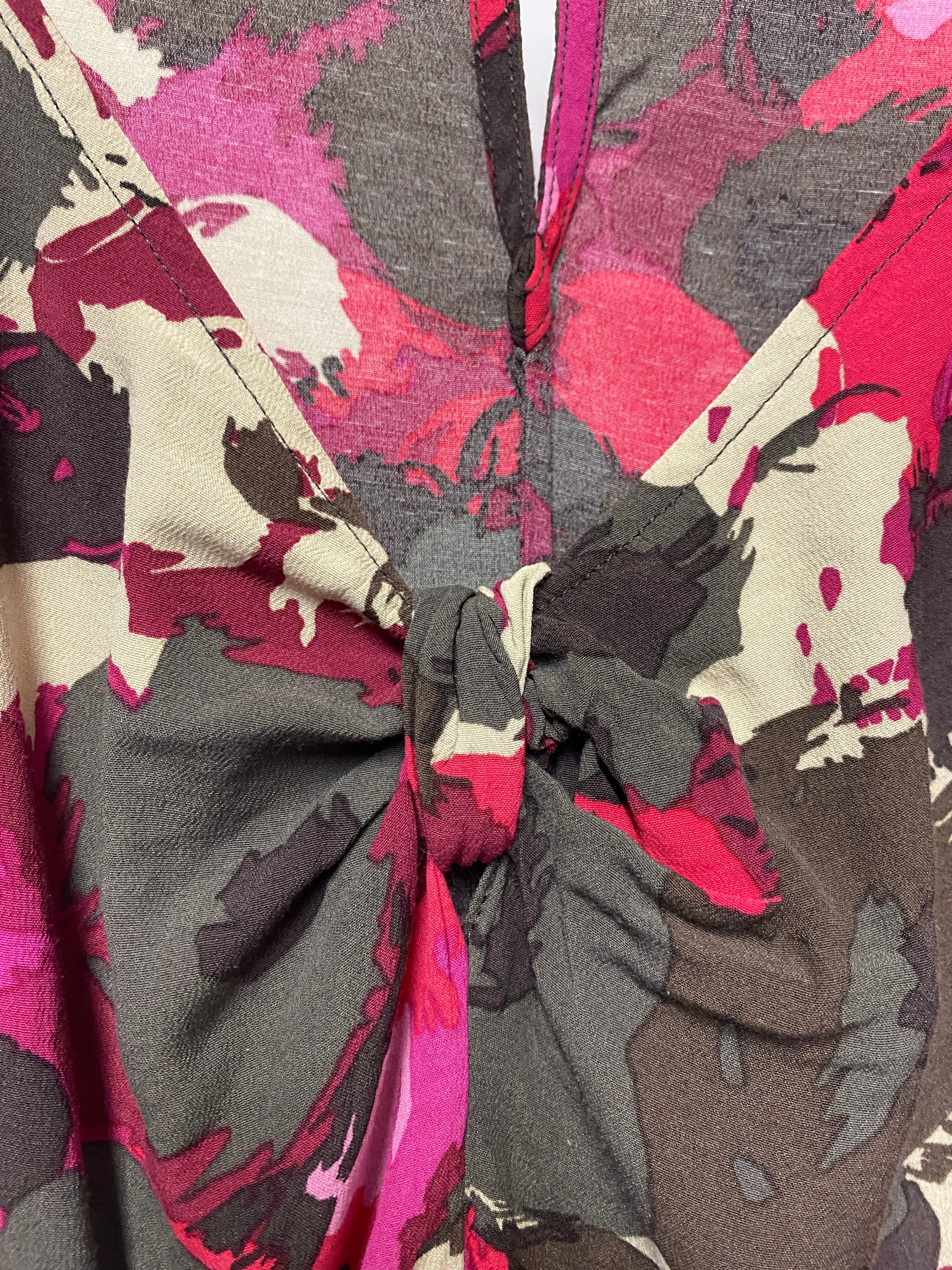 Boden Brown and Pink Floral Mid Length Summer Dress 12