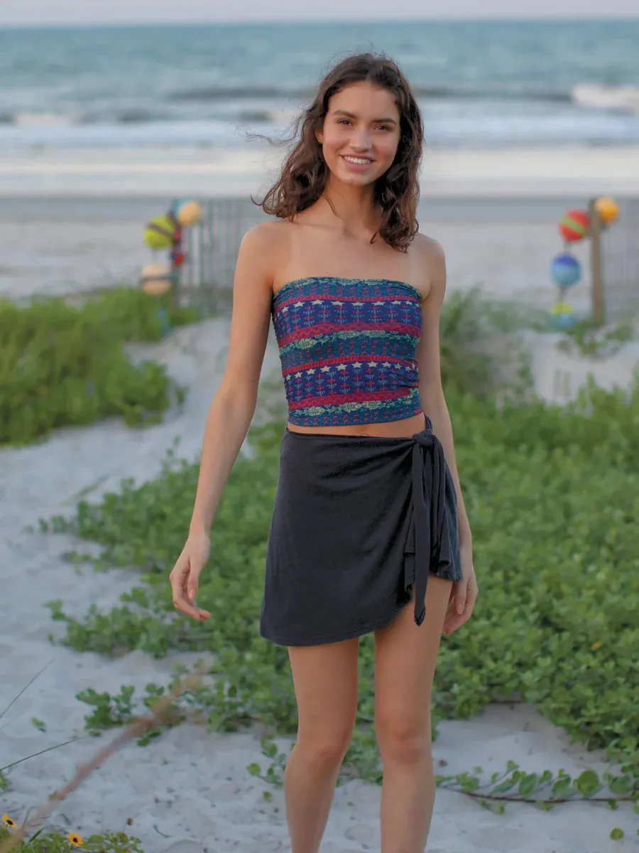 Boho Bandeau Dusty Blue American Flag