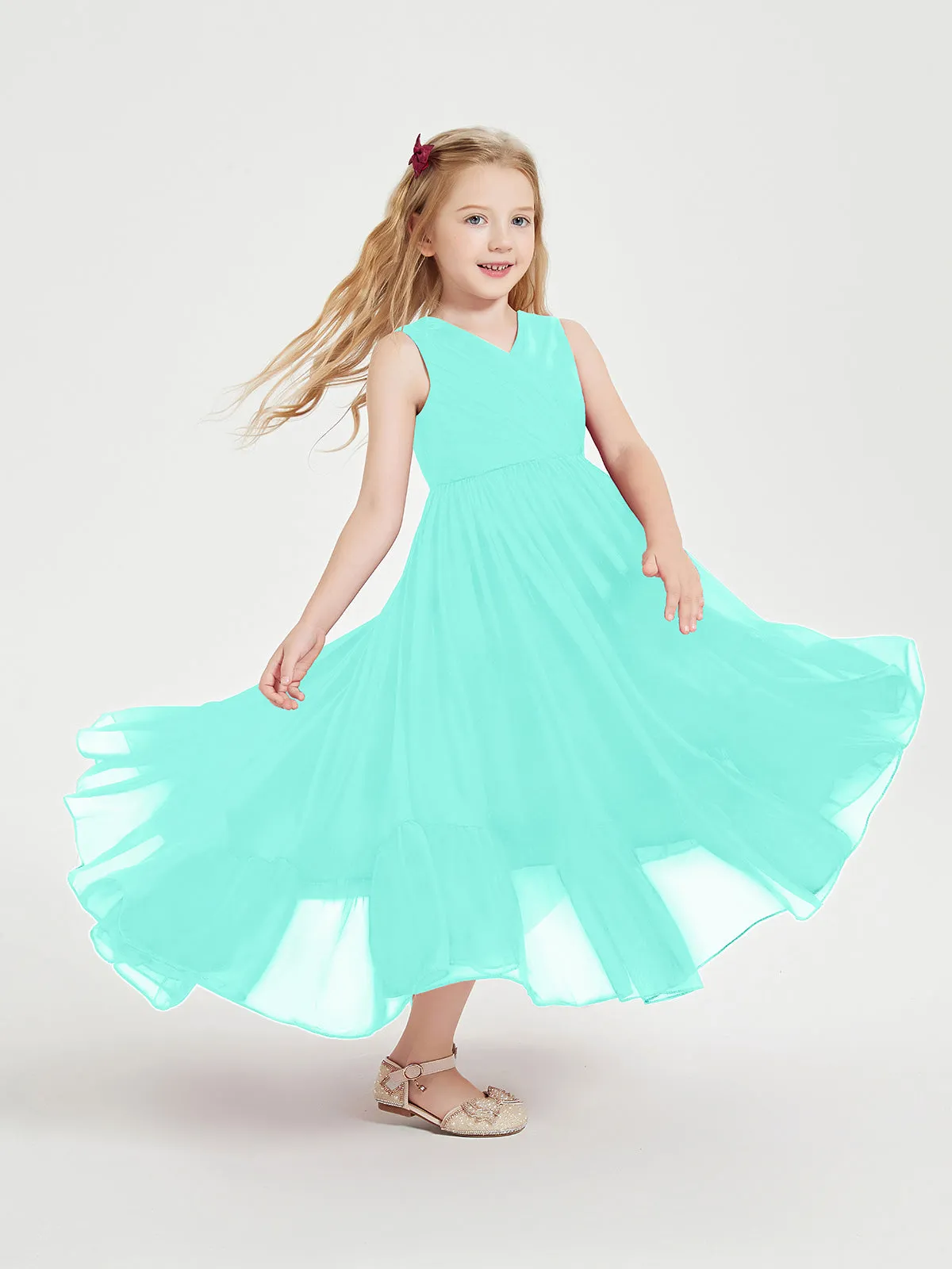 Boho Junior Bridesmaid Dresses Cascading Skirt Spa
