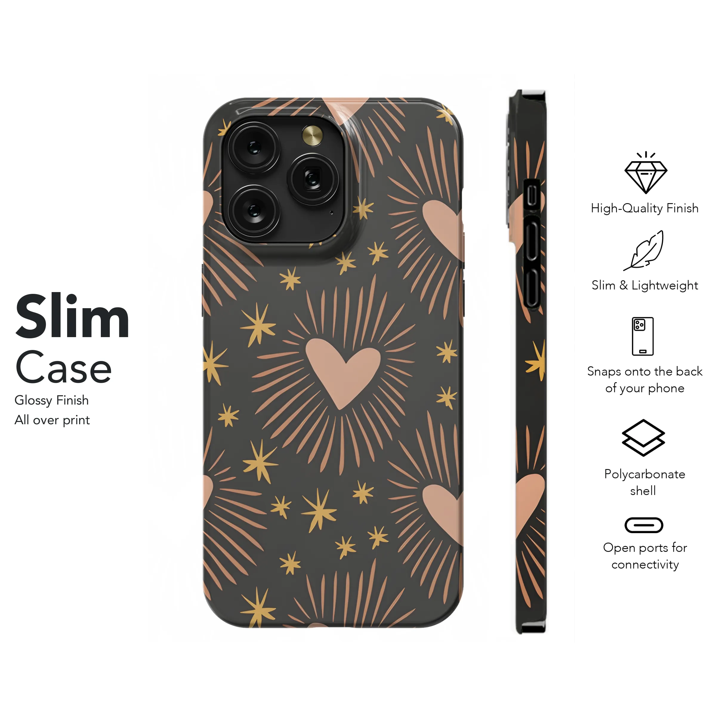 Boho Sacred Heart Love Valentine Phone Case iPhone Samsung Cover Pixel 3910