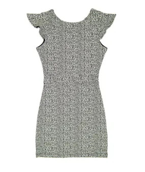 By Debra Girls Black/White Flutter Sleeve Sheath Dress