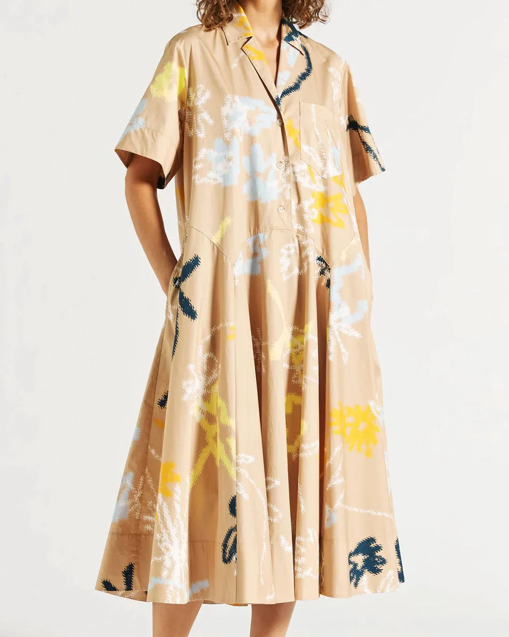 Camel Multi Soho Shirt Dress