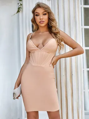 Can't Deny It Tan Bodycon Midi Dress