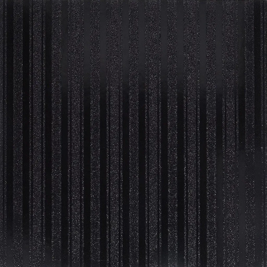 Cardstock Patterned Glitter Stripe Black 12in x 12in