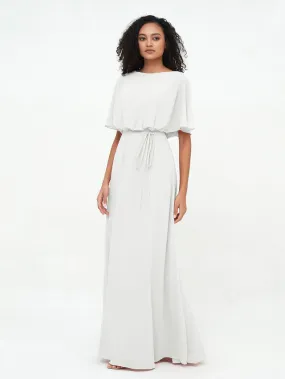 Chiffon Full Length Bridesmaid Dresses with Wrap Clearance