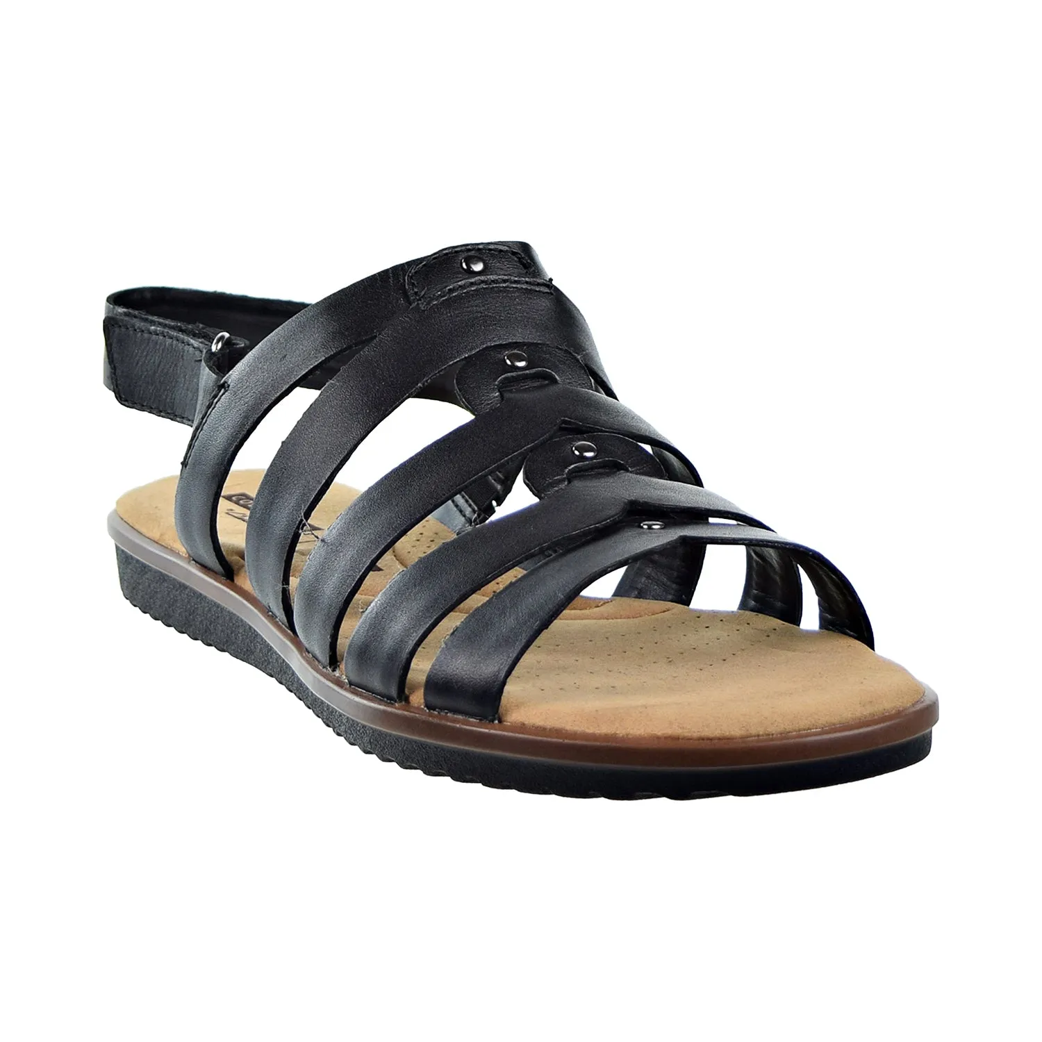 Clarks Kele Jasmine Backstrap (Wide) Womens Sandals Black