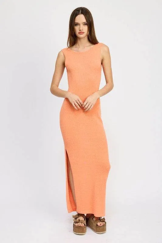 Crochet Maxi Dress With Back Tie Detail