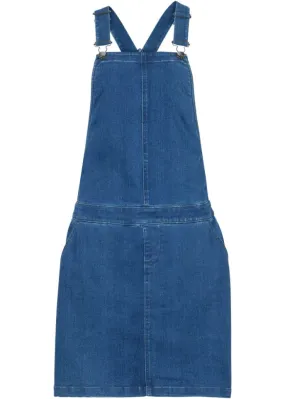 Denim dress with bib very soft John Baner Jeanswear, blue