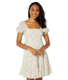 Dress 1TATE, Short Sleeve Square Neck Tie Back Dress