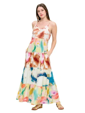 Dress Ruffled Tie Dye Maxi Dress