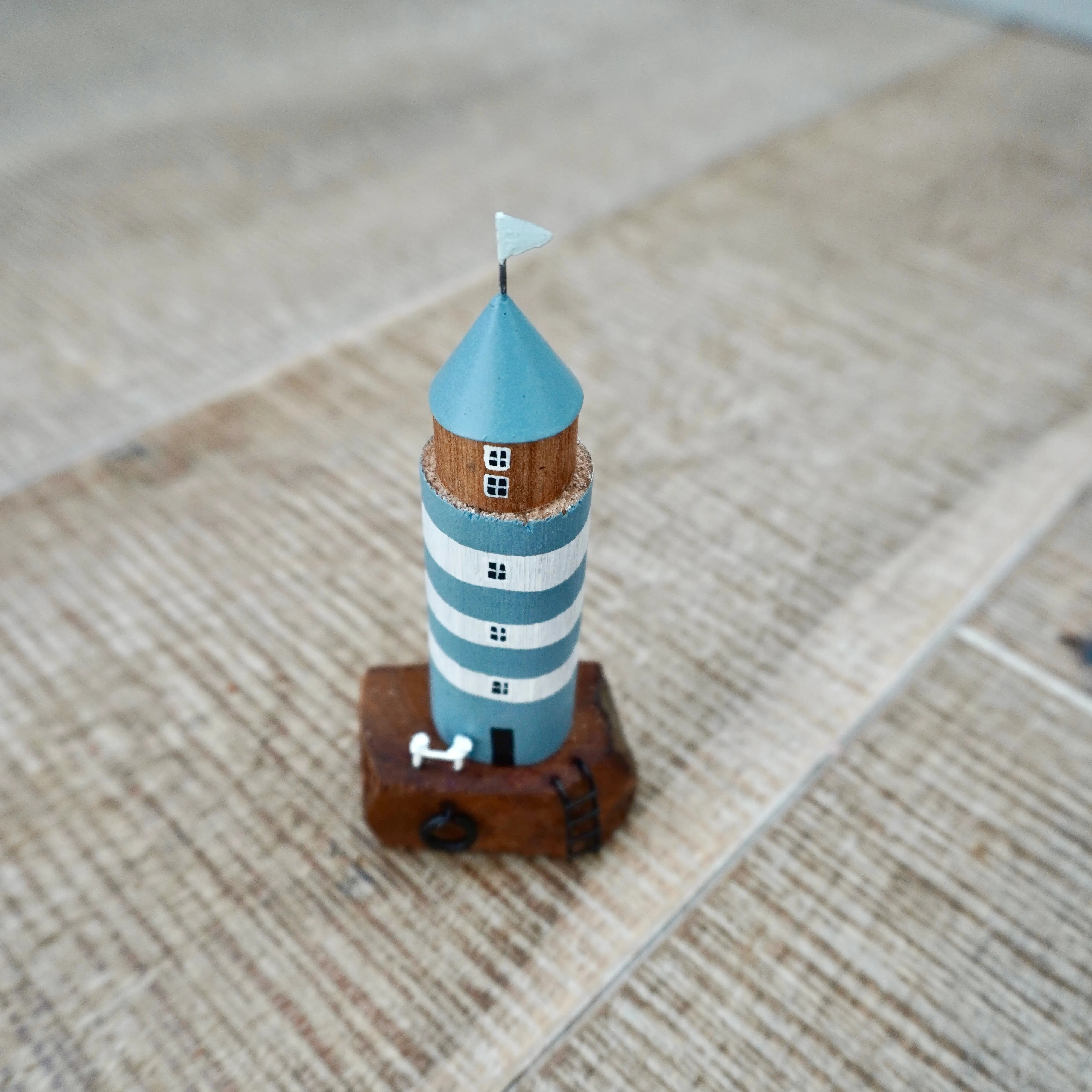 Duck Egg Striped Lighthouse
