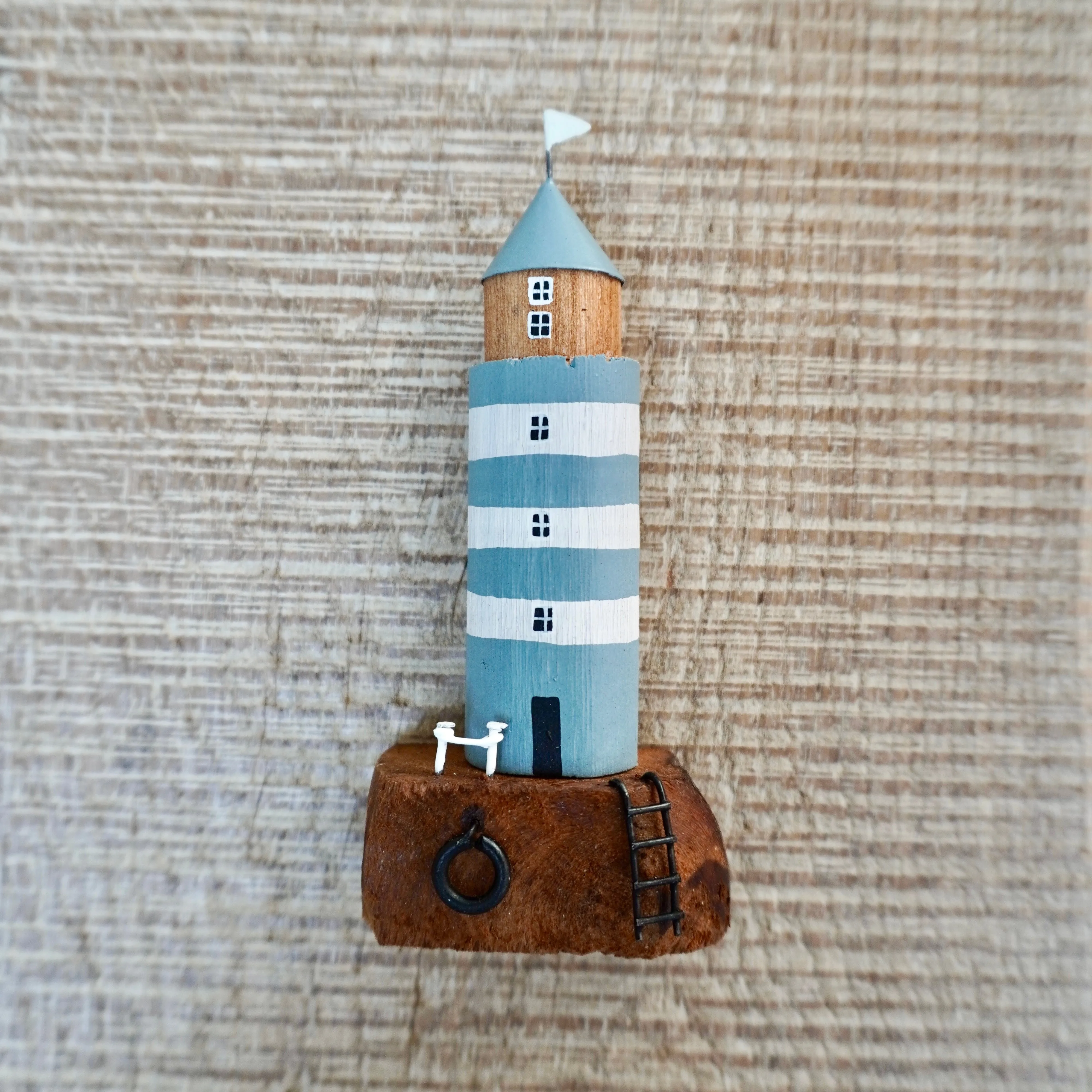 Duck Egg Striped Lighthouse