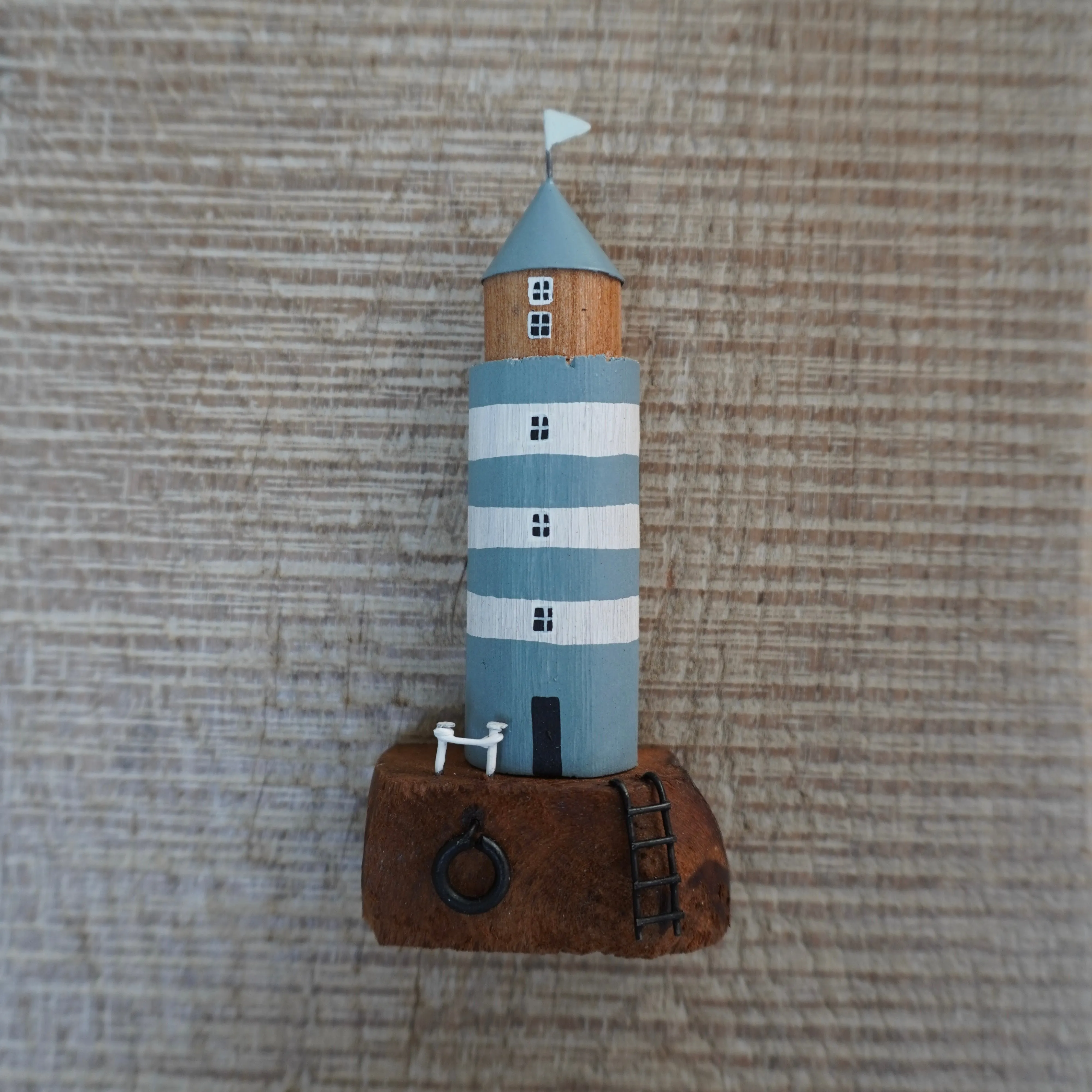 Duck Egg Striped Lighthouse