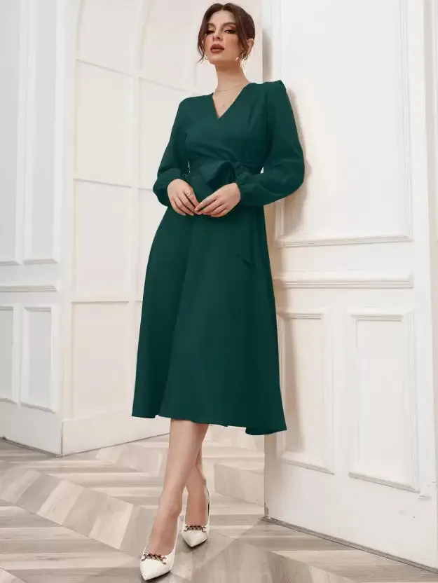 Elegant A-Line Wrap Dress