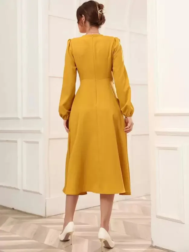 Elegant A-Line Wrap Dress