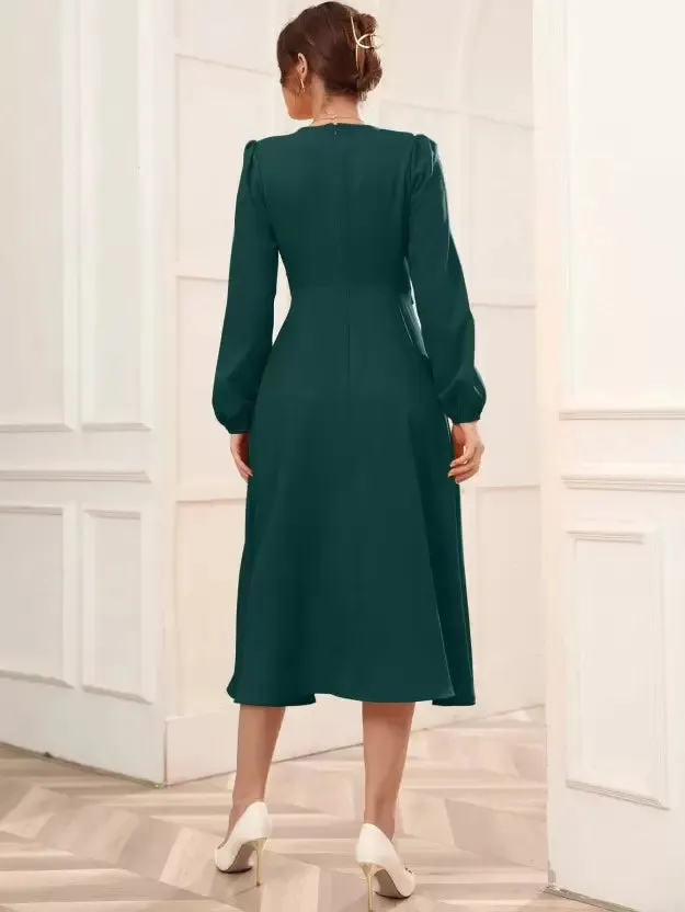 Elegant A-Line Wrap Dress