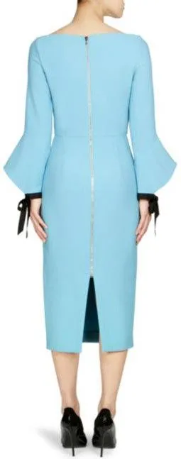 Flared Sleeve Dress, Light Blue