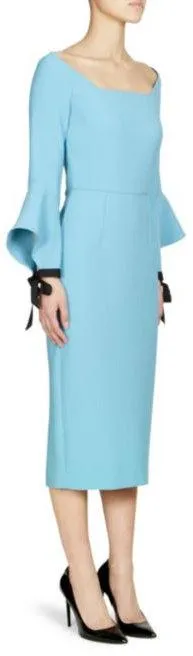 Flared Sleeve Dress, Light Blue
