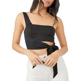 Free People Womens Mila One Shoulder Side Tie Cropped