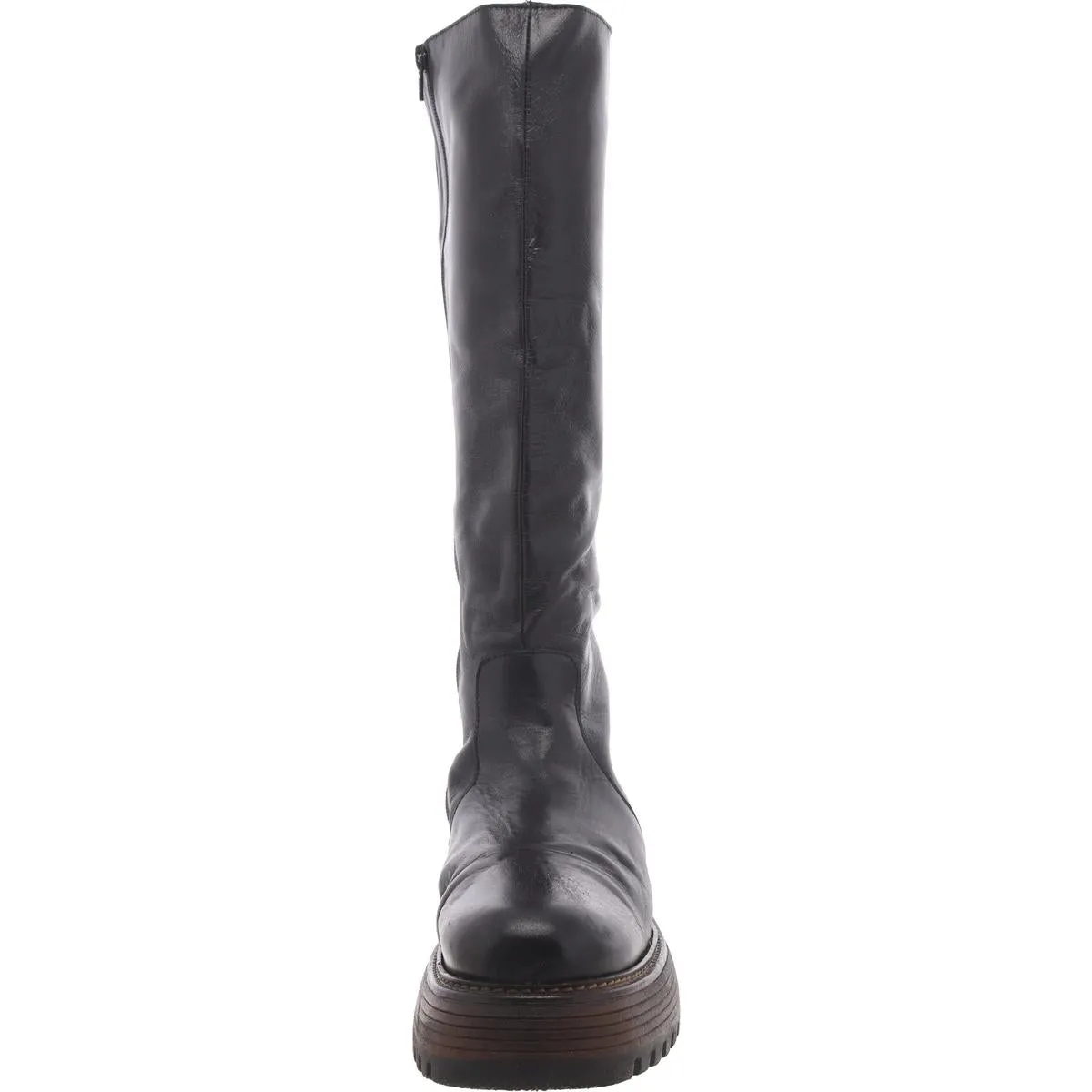 Free People Womens Rhodes Leather Lugged Sole Knee-High Boots