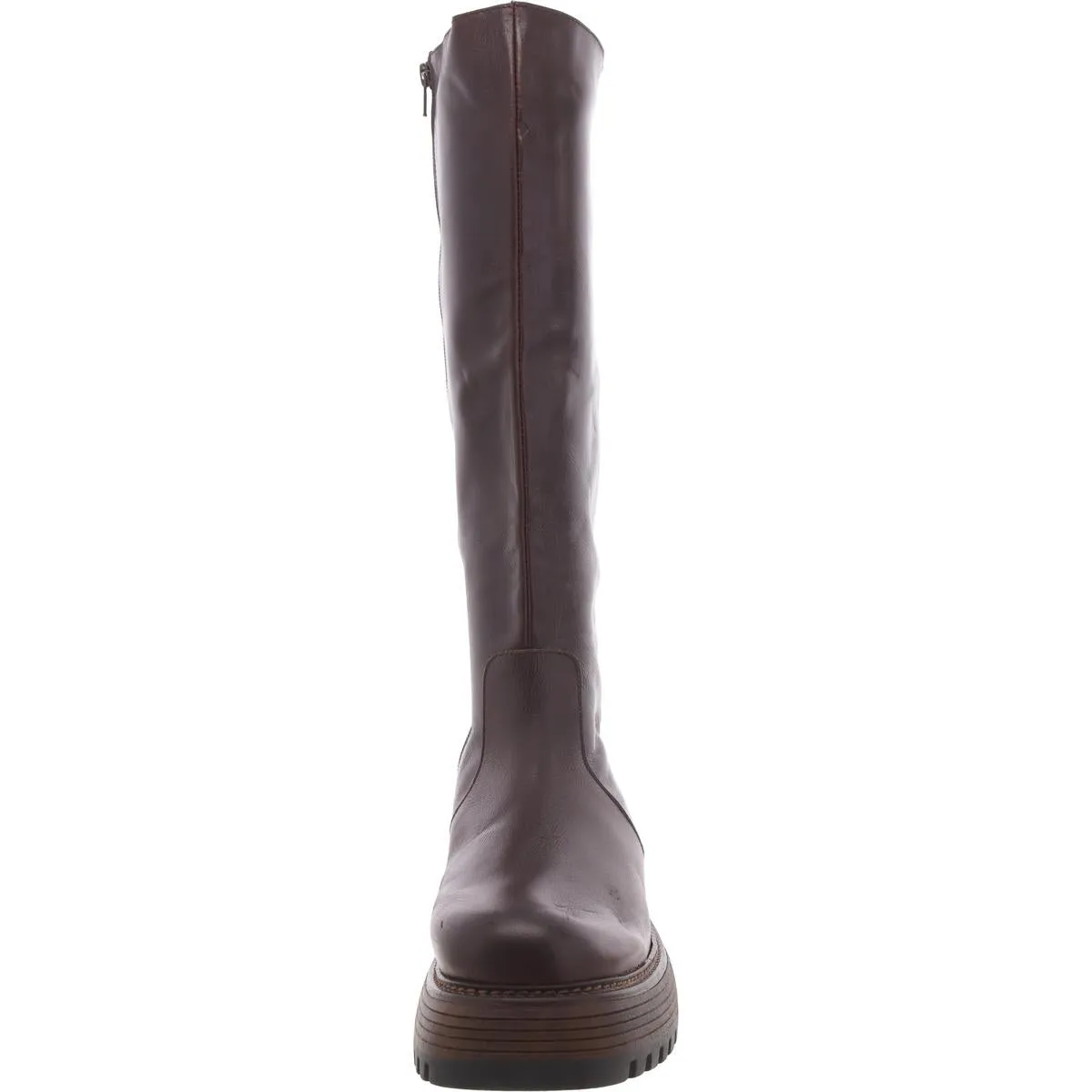 Free People Womens Rhodes Leather Lugged Sole Knee-High Boots
