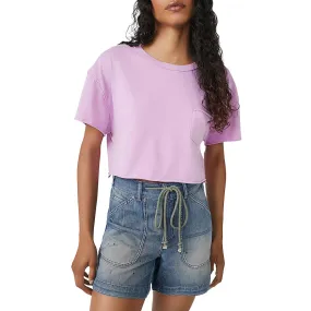 Free People Womens Unhemmed Cotton Cropped