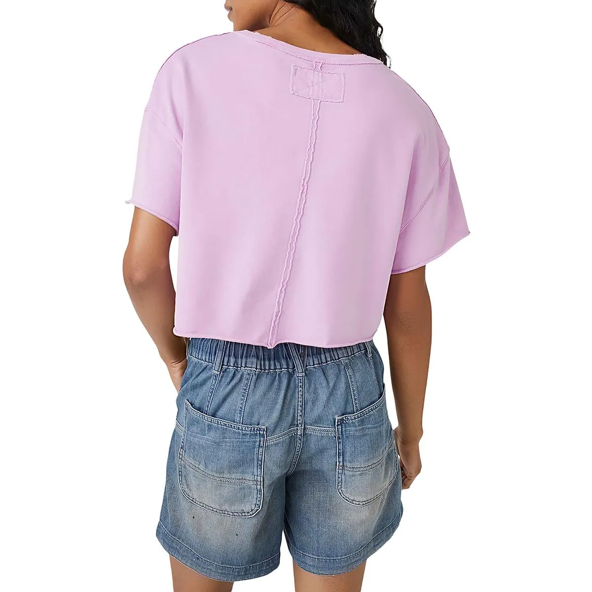 Free People Womens Unhemmed Cotton Cropped