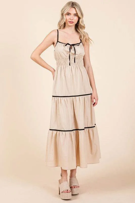 Geegee Piping Detailed Midi Sundress