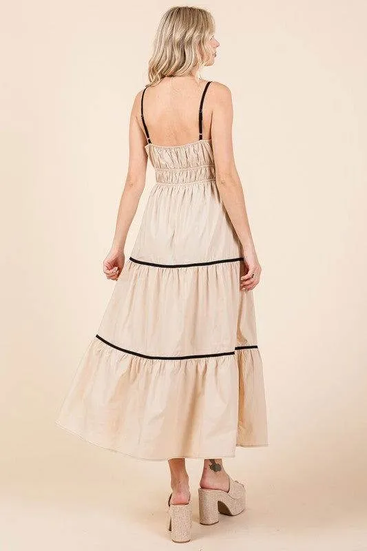 Geegee Piping Detailed Midi Sundress