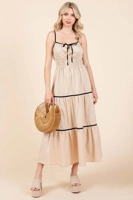Geegee Piping Detailed Midi Sundress