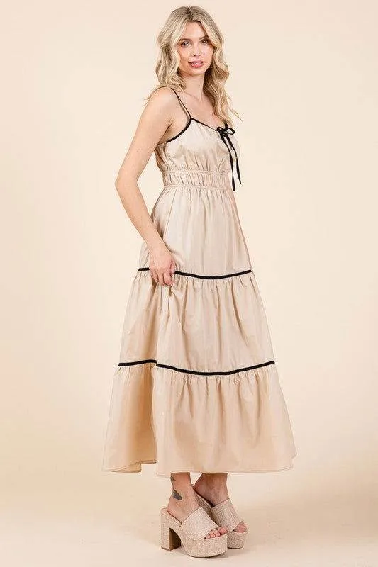 Geegee Piping Detailed Midi Sundress