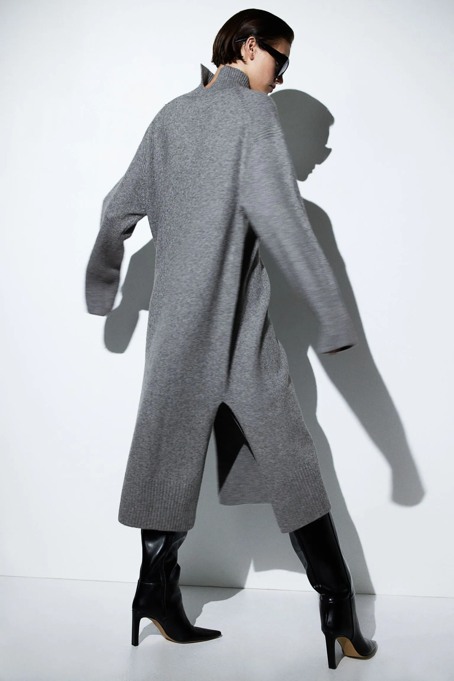 H&M Knit Mock Turtleneck dress, gray