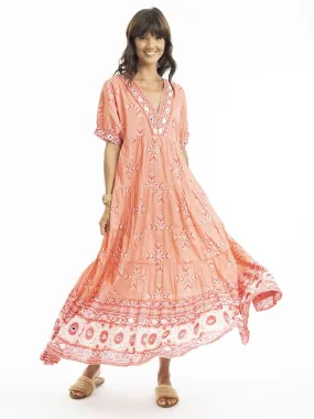 Heidi Coral Maxi Dress