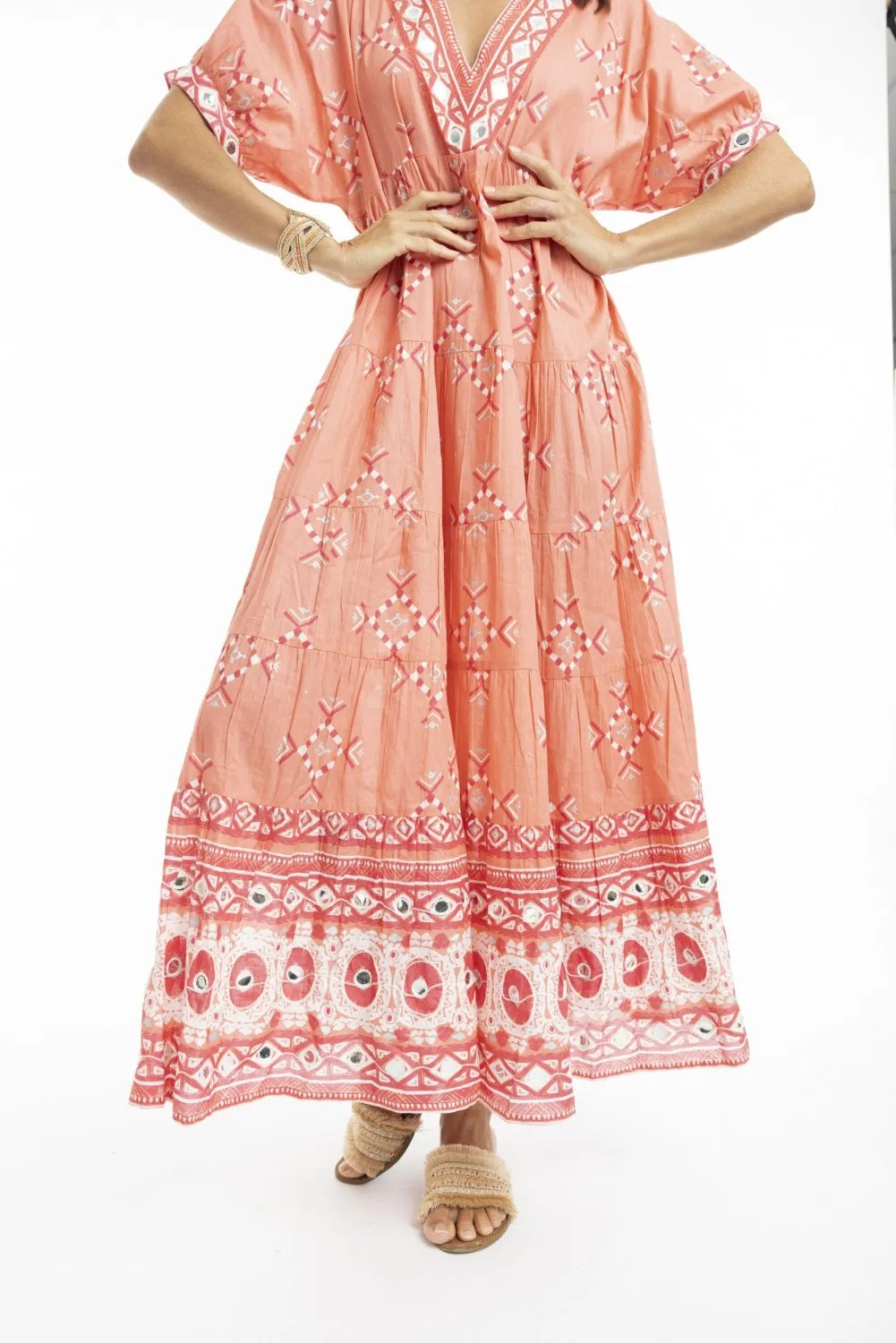 Heidi Coral Maxi Dress