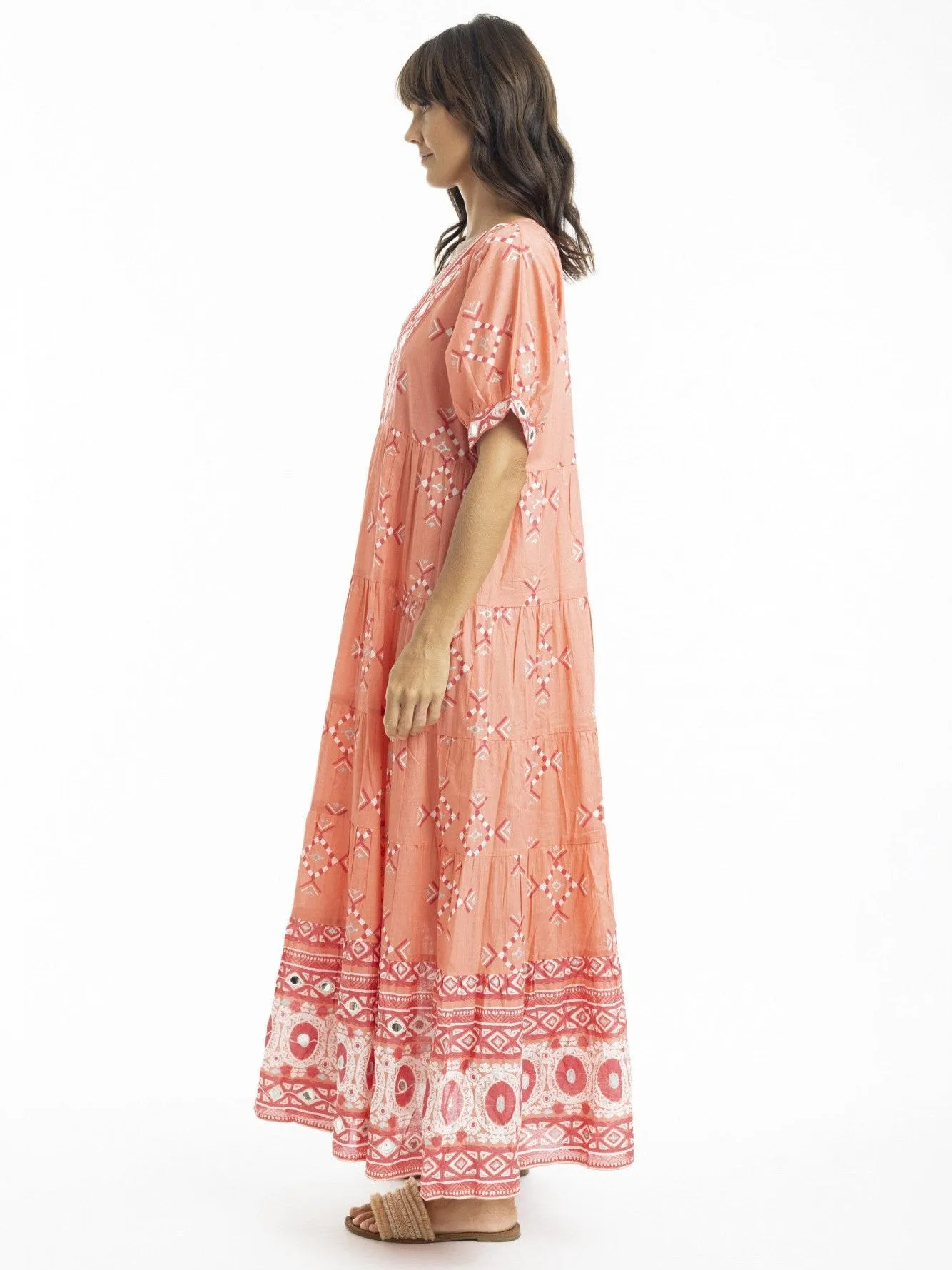 Heidi Coral Maxi Dress