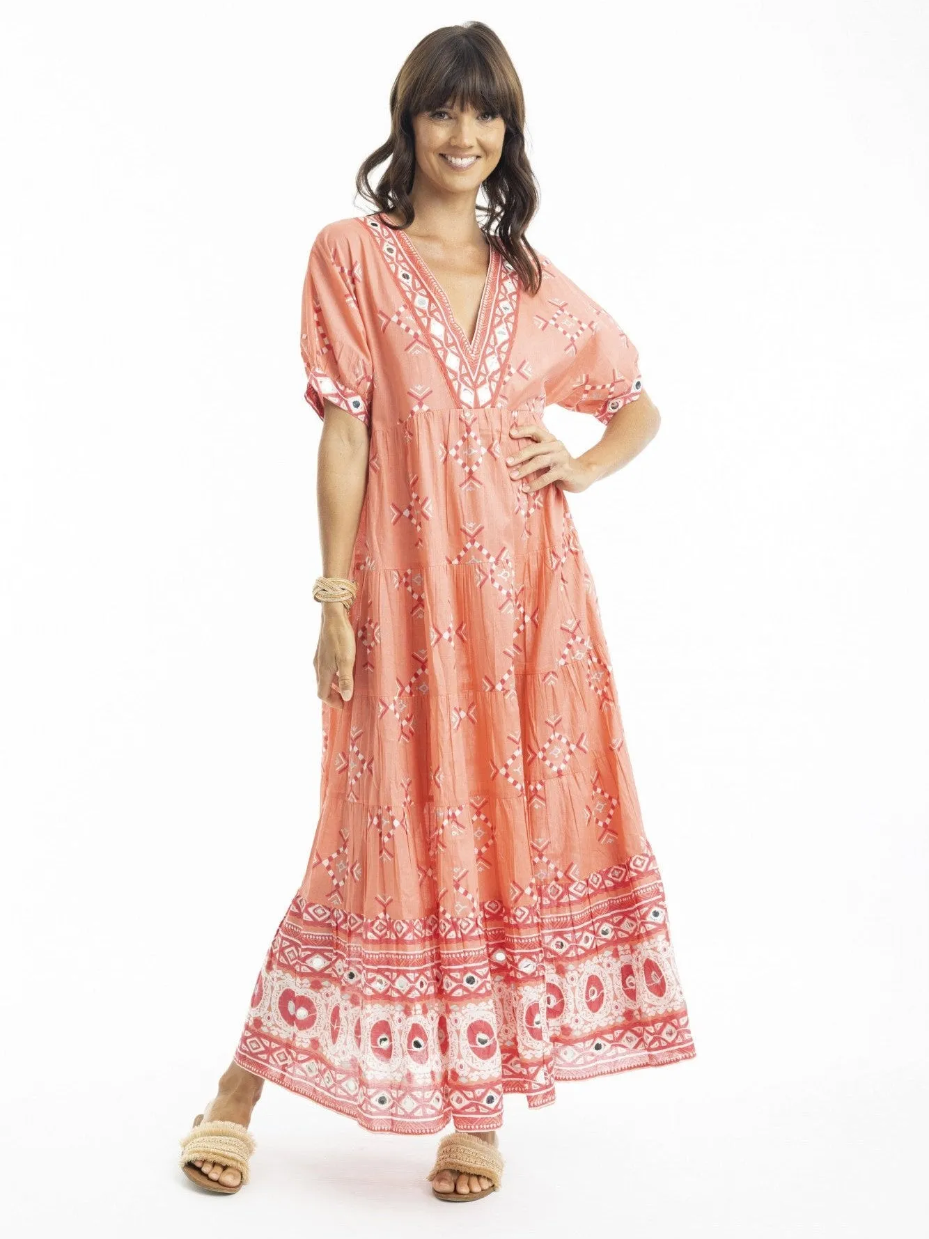 Heidi Coral Maxi Dress